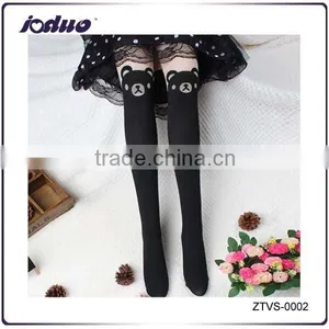 2015 Hot Selling Knee High Stocking Tattoo Bear Pantyhose Girl's Black Stocking Mania thumbnail-1