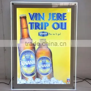 Hot Sales Advertising Acrylic Slim Light Box Crystal Solar Powered Led Display thumbnail-3