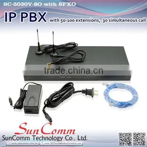 SC-5030V-8O High Quality IP PBX Internet With 8FXO thumbnail-1