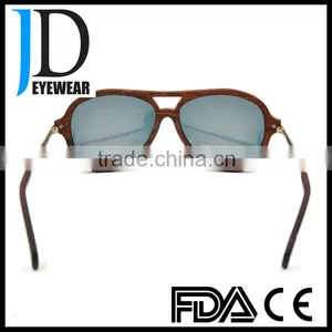 High Quality Classic Wood Metal Combination Aviator Wood Sunglasses thumbnail-4