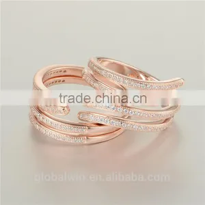 Hign Quality 925 Sterling Silver Cz Rose Gold Plated Fashion Rings Jewelry thumbnail-3