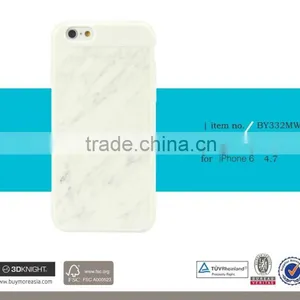 3D Knight Custom Quality PC Optional Black White Red Hand-made Blank Real Marble Back Cover for IPhone 6 Thin Marble Phone Case thumbnail-1