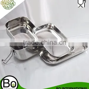 Stainless Steel Bento Lunch Box Two Layer 17 x 12 x 8 cm thumbnail-1