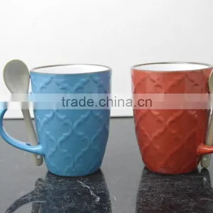 OXGIFT China Suppliers Wholesale Manufacture Factory Amazon Colorful Matt Ceramic Mug With Lid Bamboo Coffee Mug thumbnail-3
