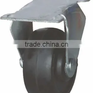 Caster,3" Inch Solid Caster,4 Inch Swivel Elastic Rubber Roller Industrial Caster thumbnail-1