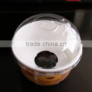 High Transparent BOPS Bowl Lid for Paper Cake Bowl/ Smailing Face Bowl Lids for Cake Box thumbnail-3