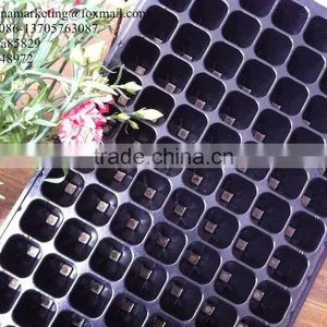 Custom Strong Quality Black Shining PS Plastic Flower Seed Starting Trays 98 Cell 530*280*55mm thumbnail-2
