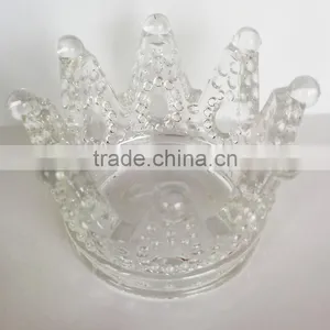 Crown Shape Glass Candle Holder Votive Candle Holder Tealight Candle Holder thumbnail-2