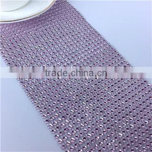 Beautiful Diamond Mesh Fabric Cheap Table Runners for Fancy Banquet thumbnail-3