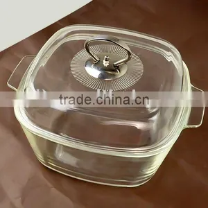 Square Glass Casserole With Cover, Square Oven Dish, Bakeware,Cookware thumbnail-1