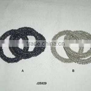 Black and White Glass Bead Napkin Ring Can be Made in Any Colour thumbnail-1