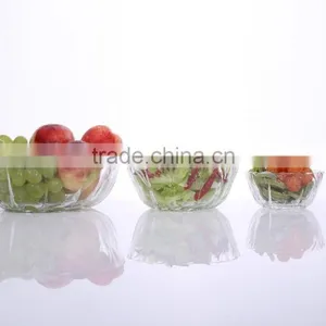 Set 3 Clear Cheap Large Glass Salad Bowls thumbnail-1
