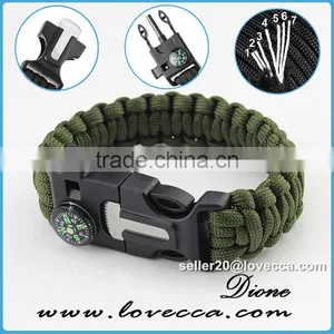 Paracord Bracelet Survival Gear Kit With Embedded Compass, Fire Starter, Emergency Knife & Whistle Survival Bracelet thumbnail-1