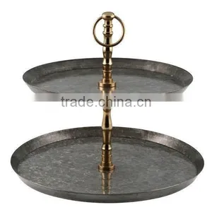 Black & Gold Metal Antique Cake Stand thumbnail-1