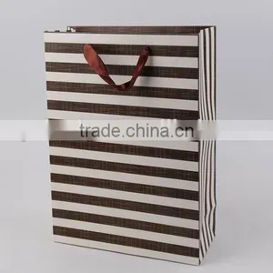 Foldable Gift Bag With Stripe Pattern/ Shopping Paper Bag thumbnail-1