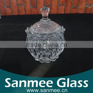 Transparent High Level Candy Bowl Glass Sugar Bowl thumbnail-2