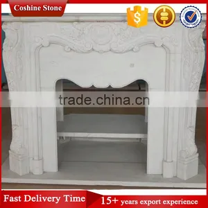 Home Decoration Western Style Hand Carved White Marble Fireplace thumbnail-1