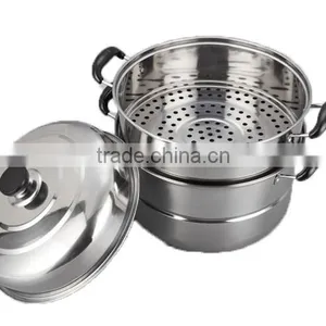 24cm Double Lalyer Stainless Steel Steamer Pot Food Steamer thumbnail-1