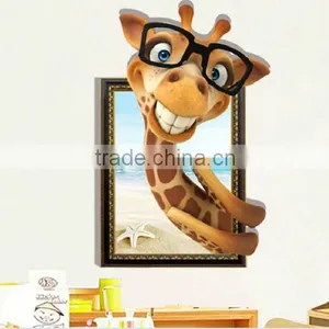 Funny Giraffe Animal Wall Paper , Self Adhesive 3D Wall Paper , Wall Sticker thumbnail-3