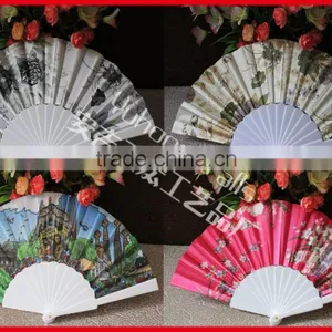 Promotional Plastic Hand Fan With Flower thumbnail-1