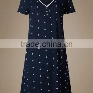 Wholesale Custom Made in China Women Fashion Short Sleeve Daisy Floral Nightdress Sleepwear China Clothing Manufacture Pyjamas thumbnail-4