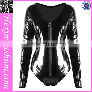 Wholesale Newest Shiny Sexy Dress Club Wears Sexy Leather Babydoll Dress thumbnail-2