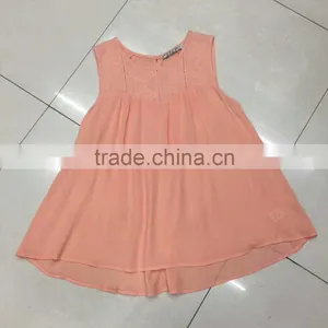 China Embroidery Fashion Women Chiffon Tops Garment Stock Lot thumbnail-1