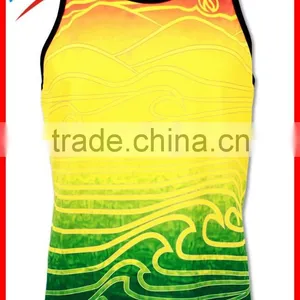 Wholesale Running Singlet With Sublimation Printing, V-neck/ Round Neck for Ladies and Men Running Singlets thumbnail-1