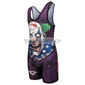 Hot Sale Cheap and Cool Custom Sublimated Wrestling Singlets thumbnail-1