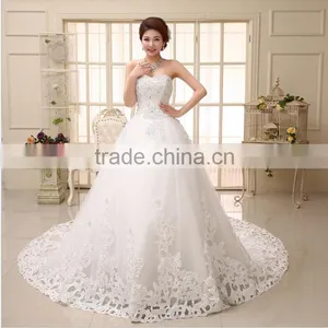 Wholesale Bridal Wedding Dress 2016 New Korean Version Sweet Elegant Princess Tail Wedding thumbnail-3