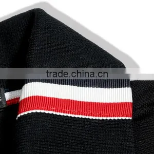 Wholesale 100% Cotton Embroidered Logo Black and White Color Men Custom Polo t Shirt With Side Button thumbnail-4