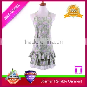 Hot Sale Flower Printing Ruffle Cute Aprons for Sale/wholesale Masonic Aprons thumbnail-1