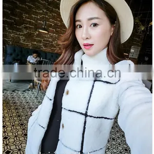 Europe Style 2015 Hot Salestype Winter Woman Sheep Fur Skin Overcoat Lady Faux Fur Jackets thumbnail-3