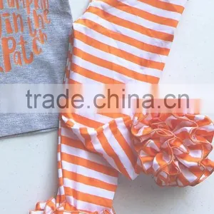 Wholesale Clothing In China,Baby Girls Knitted Cotton Striped Ruffle Pants,Toddlers 95% Cotton 5% Spandex Icing Legging thumbnail-4