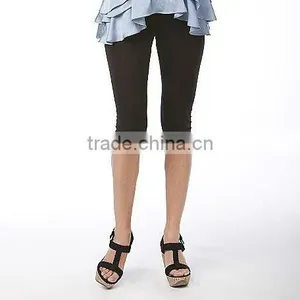 Middle Length Ladies Seamless Knee High Legging thumbnail-1