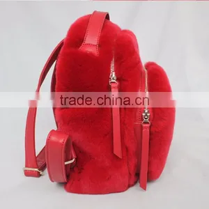 Myfur Customized Dyed Genuine Rex Rabbit Fur Bag Backpack For Teenage thumbnail-4