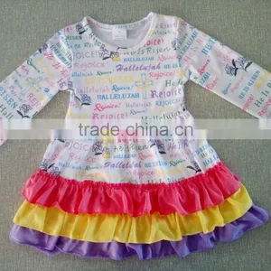 Easters Dress Baby Girl Dresses With Ruffles Wholesale Boutique Dress for Children thumbnail-1