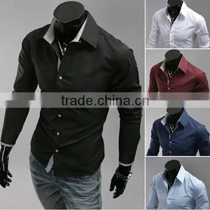 Wholesale Walson D46511a 2015 Long Sleeve Cheap Casual Shirts Wholesale Cotton Fashion Men Dress Shirt Plus Size Mens Shirts Qu thumbnail-2