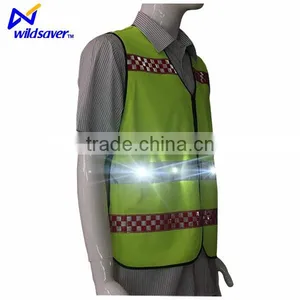 Construction Worker Waistcoat Safety Reflective Running Vest With Led thumbnail-2