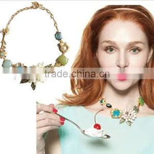 Wholesale 2014 Fashion Tranquil Blues Dramatic Statement Necklace thumbnail-1