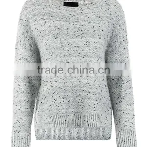 OEM Clothing Manufacturing Knitted Wool Dot Pattern Womens Sweaters With Low Price thumbnail-5