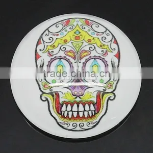 Discount Clear Glass Dome Cabochon Round Multicolor Skull Pattern Halloween 25mm Dia,20PCs thumbnail-1