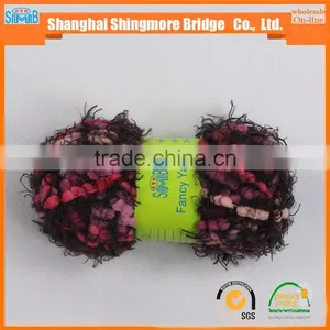 China Textile Yarn Factory Direct Wholesale Oeko Tex Certified Polyester Spun Dyed Yarn Feather Pompom Yarn for Knitting Scarf thumbnail-1