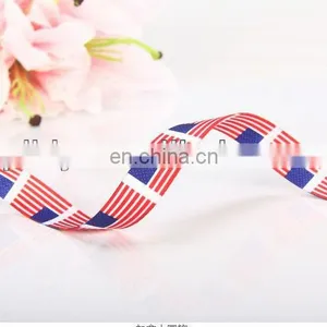 Hot Sale Amercian Flag Printed Polyester Ribbon thumbnail-1