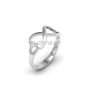 Cheap Wholesale Stainless Steel Infinity Silver Color Women's Wedding Rings Jewelry Gifts thumbnail-5