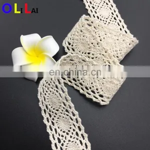 OLCT003 3cm Wholesale White African Cotton Tulle Lace Crochet for Ladies Clothes thumbnail-1