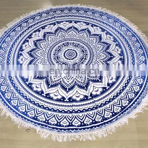 Designer and Decorative Round Tapestry Printed Indian Eye Catching and Attractive Beach Towel Indian Manufacturer Latest 2016 fa thumbnail-1