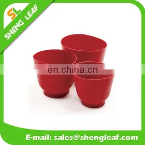 3 Sets Red Silicone Food Bowls thumbnail-1
