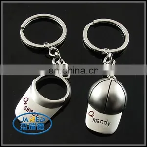 A Pair of Mini Cap Decorations Metal Crafts Silver Pendant Keychain thumbnail-1
