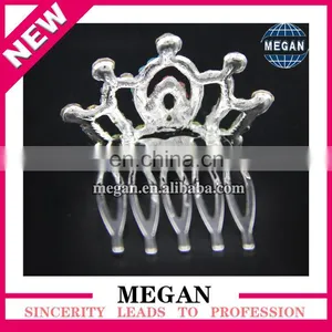 Women Rhinestone Crystal Crown Comb Hair Clip Bridal Tiara Crown Hair Accessories thumbnail-2